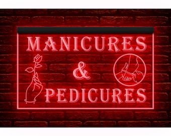 160055 Manicures Pedicures Nails Beauty Salon Massage Shop Home Decor Open Display LED Night Light Neon Sign