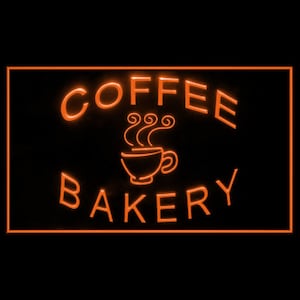 110132 Bakery Coffee Shop Cafe Open Decor Display Insegna al neon con luce a LED