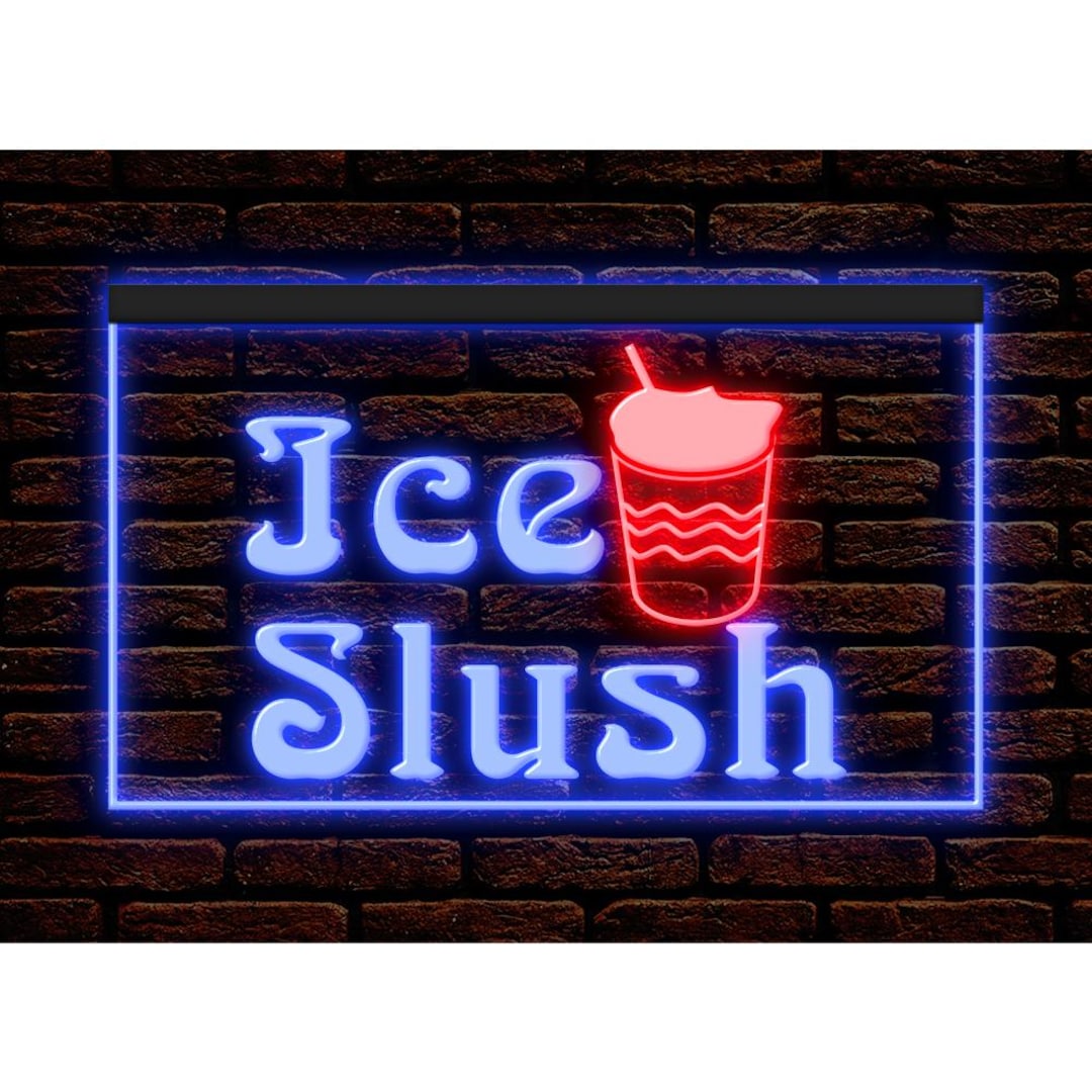 Ice Slush Neon Sign, Drink Shop Cafe Illuminated Decor Display Light ...