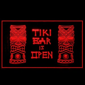 170037 Tiki Bar is OPEN Biercafé Man Cave Home Decor Display LED-nachtlampje neonbord