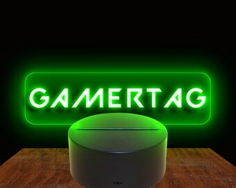 275001f Personalized Gamertag Custom Made Neon Gamer Tag Streamer Night Light Sign Gaming Zone Home Decor Man Cave Display 16 Colors Remote