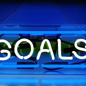 boxneon0007 GOALS ネオンサイン アクリルボックス付き ホームパーティー 壁飾り