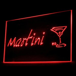 170031 Martini Cocktails Beer Bar Pub Home Decor Display LED Night Light Neon Sign