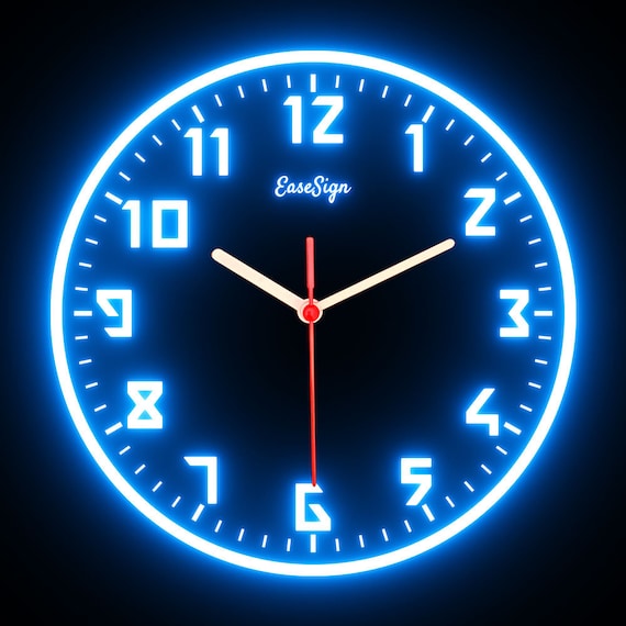 NEON CLOCK SINGLE【VOLKS WAGEN-BLUE VOLKSWAGEN VW BLUE NEON CLOCK - ZIC Motorsports