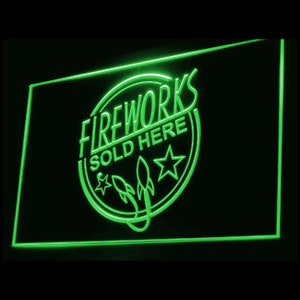 200049 Fireworks Sold Here Shop Store Service Decor Display LED Light Neon Signs