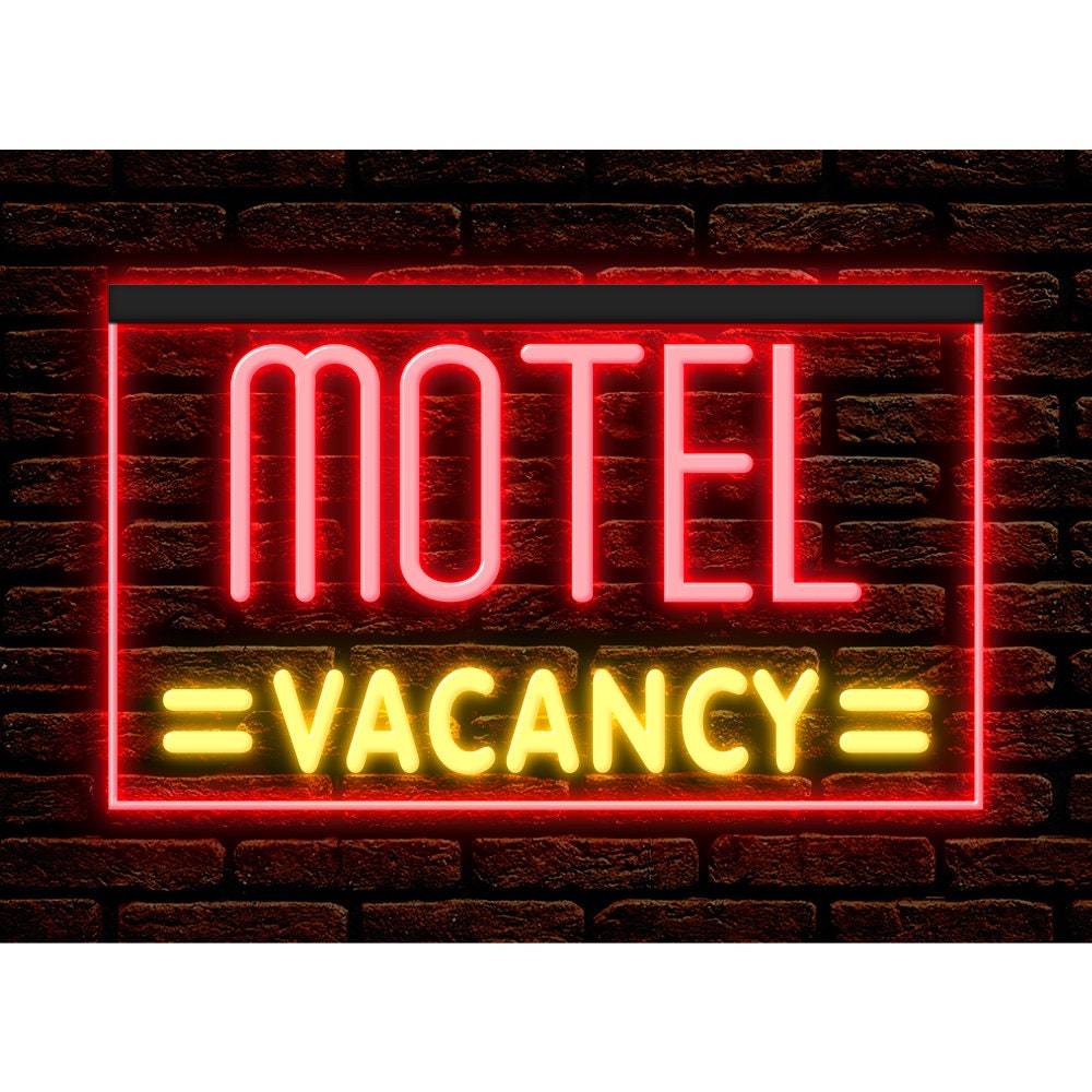 DC120154 Motel Vacancy Hotel Open Shop Store Home Decor