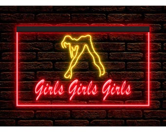 Girls Girls Girls Neon Sign, Dual Color LED Decor - Etsy