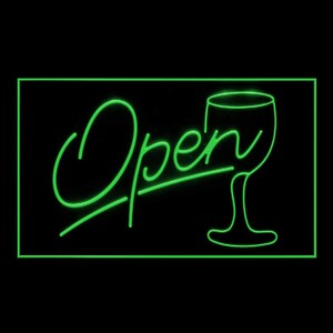 170030 スクリプト オープン グラス カクテル バー パブ クラブ ホーム デコレーション ディスプレイ LED ナイトライト ネオンサイン