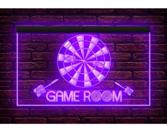 130044 Game Room Billiards Dartboard Man Cave Home Decor Display LED Light Neon Sign