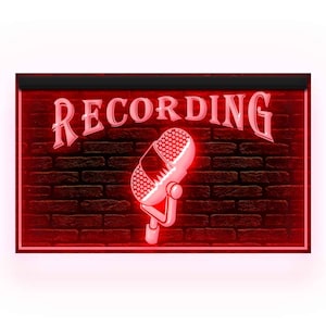 140006 Registrazione in onda Radio Studio Audio Room Display Insegna al neon con luce a LED