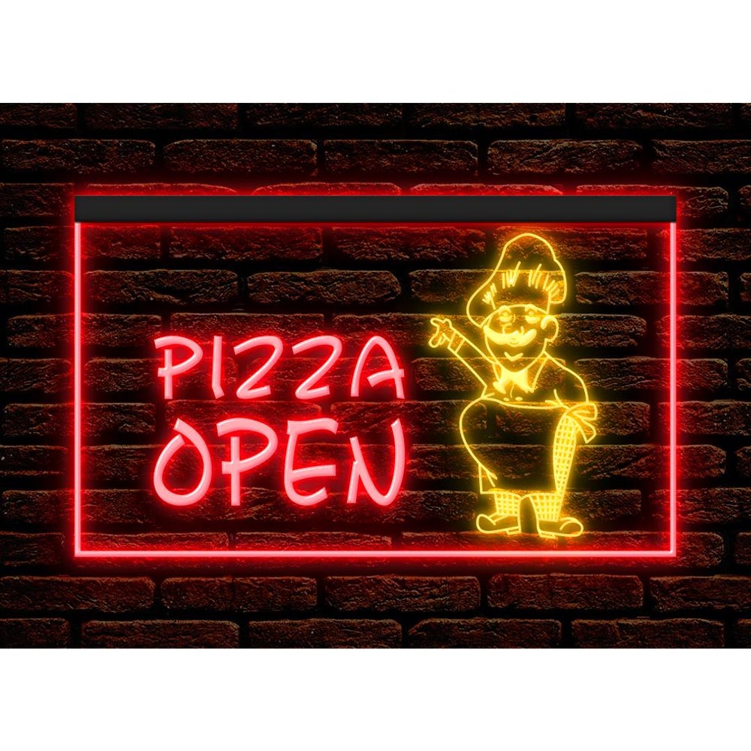 OPEN Pizza Shop Cafe Restaurant Illuminated Decor Display Light