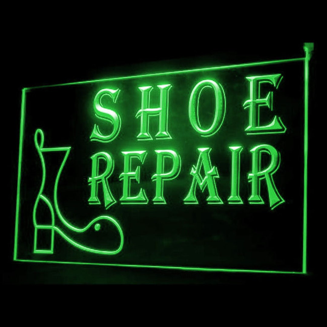 Shoemaker Open Sign 190025 OPEN Shoe Repair Leatherworking Care Shop Center Store Decor ...