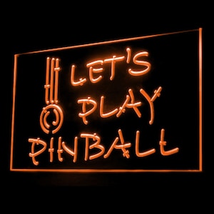 230042 Let&#39;s Play Pinball Game Room Man Cave Home Decor Display LED Light Neon Sign