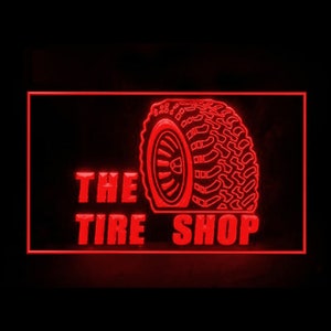 190186 The Tire Shop Service Repair Store Open Garage Display Insegna al neon con luce a LED