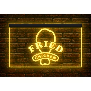 110072 OPEN Fried Chicken BBQ Shop Bar Restaurant Cafe Open Decor Display LED Light Neon Sign