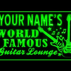 270047 World Famous Guitar Lounge Bar Shop Open Your Name Text Personalized Custom Made Customize Decor Display LED Light Neon Sign