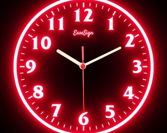 25ck0020 EaseSign Home Decor Living Room Colorful LED Flexible Flex Neon Wall Clock 7 Different Colors Available 10&quot;