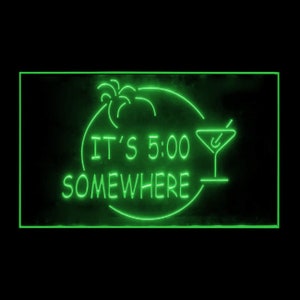 170005 ITS 5:00 Somewhere マルガリータ バー パブ クラブ 男の隠れ家 オープン ホーム デコレーション ディスプレイ LED ナイトライト ネオンサイン