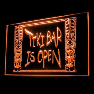 170072 Tiki Bar jest otwarty Cocktail Pub Club Home Decor Display LED Light Neon Sign