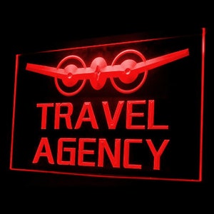 190005 Servizio di agenzia di viaggi Negozio Negozio Centro Open Decor Display Insegna al neon con luce a LED