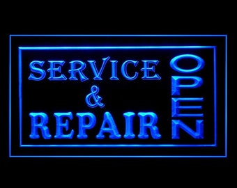 190011 OPEN Service & Repair Shop Store Business Display LED Light Neon Sign