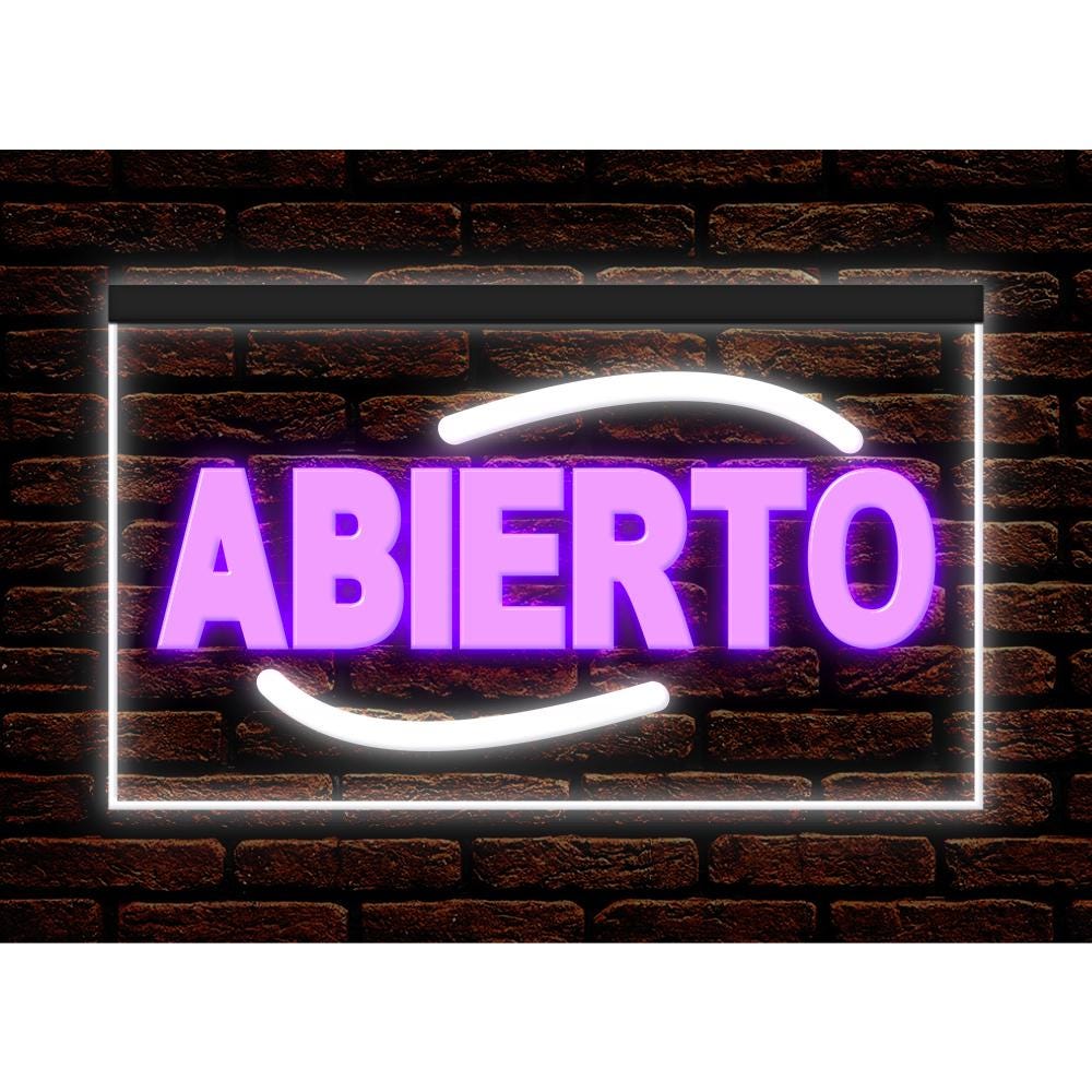 Abierto Neon Sign, Spanish Open Sign, Dual Color Display Light - Etsy