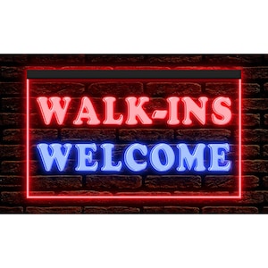 Walk-Ins Welcome Shop Store Cafe Salon Restaurant beleuchtet Dekor Display Licht Neon Sign Dual Colors