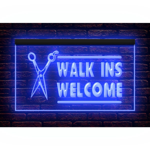 160021 Walk INS Welcome Haircut Barber Shop Beauty Salon Home Decor Display LED Night Light Neon Sign