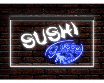 Sushi Bar LED Neon Sign, Japanese Restaurant Decor Illuminated