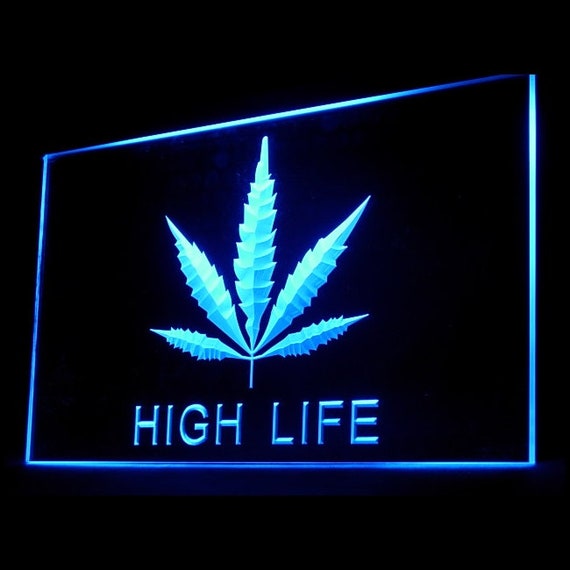 220008 Marijuana Hemp Leaf High Life Fabulous Shop Store Open