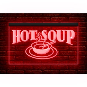 110051 Hot Soup Restaurant Cafe Shop Open Decor Display LED Light Neon Sign