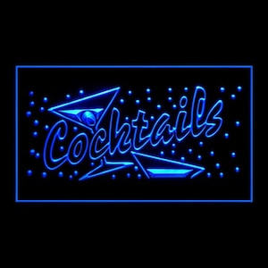 170007 OPEN Cocktails Bar Lounge Pub Club Shop Woondecoratie Display LED-nachtlampje Neonreclame