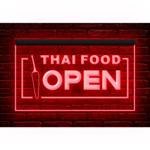 110228 Thai Food Open Tailandia Ristorante Cafe Decor Display LED Insegna al neon