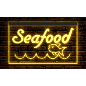 110026 Fresh Seafood Restaurant Cafe Shop Store Open Decor Display LED Light Neon Sign