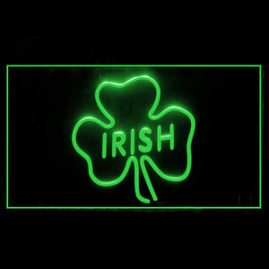170040 Irish Pub Shamrock Bar Beer Club Otwarty wystrój domu do wyświetlania LED Night Light Neon Sign