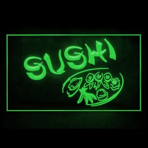 110144 Sushi Bar Restaurant Japanese Japan Cuisine Shop Cafe Open Decor Display LED Light Neon Sign