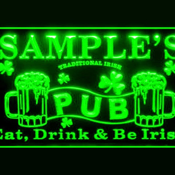 270001 Irish Pub Bar Beer Your Name Text Personalized Custom Made Customize Display LED Light Neon Sign