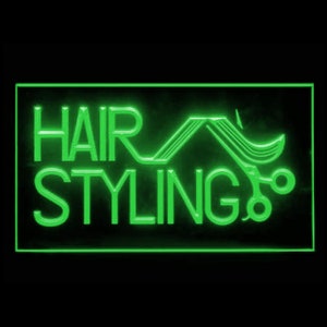 160050 Hair Styling Barber Beauty Salon Shop Home Decor Open Display LED Night Light Neon Sign