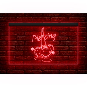 100015 Piercing Tattoo Studio Negozio Negozio Aperto Decorazione per la casa Display LED Luce al neon Insegna