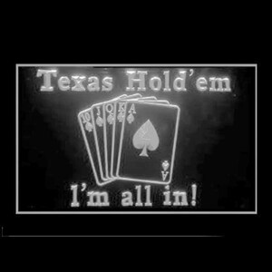 230139 Texas Hold'em Poker Bar Salle Casino Jeu Carte Décor À La Maison Homme Cave Boutique Magasin Ouvert Affichage LED Lumière Néon Signe