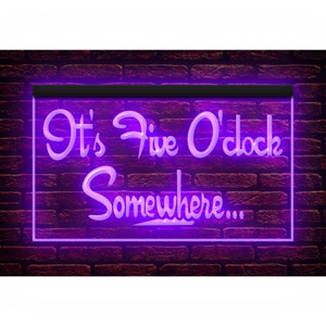 170038 Godzina 5 Gdzieś Bar Pub Happy Hour Sklep Otwarty Wystrój Domu Wyświetlacz Nocne Światło Neon Znak