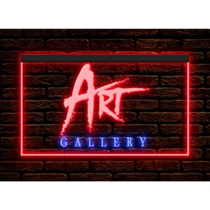 DC120100 Art Gallery Open Shop Store Cafe Home Decor Display LED Night Light Neon Sign Dual Color