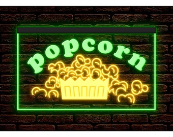 Popcorn Shop Neonreclame Cafe Winkel verlicht decor Displayverlichting Dubbele kleuren