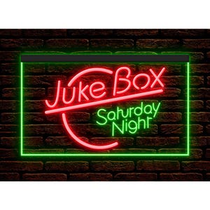 Juke Box Saturday Night Song Music Box Bar Pub illuminated Decor Display Light Neon Sign Dual Colors