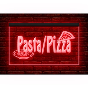110054 Pizza Pasta Shop Cafe Restaurant Shop Delivery Take Away Display LED Light Neon Sign