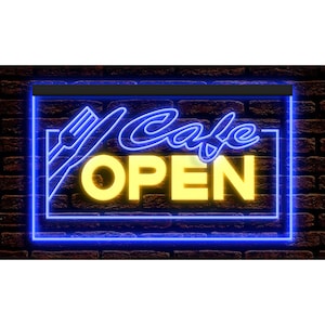 カフェオープンレストランバービジネスコーヒーショップ照明ディスプレイライトネオンサインデュアルカラー
