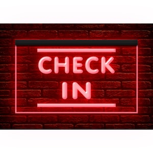 120083 Check In Hotel Motel Decor Display Insegna al neon con luce a LED