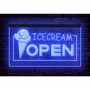 110009 Open Ice Cream Cafe Shop Store Display Insegna al neon con luce a LED