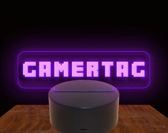 275001b Personalized Gamertag Custom Made Neon Gamer Tag Streamer Night Light Sign Gaming Zone Home Decor Man Cave Display 16 Colors Remote