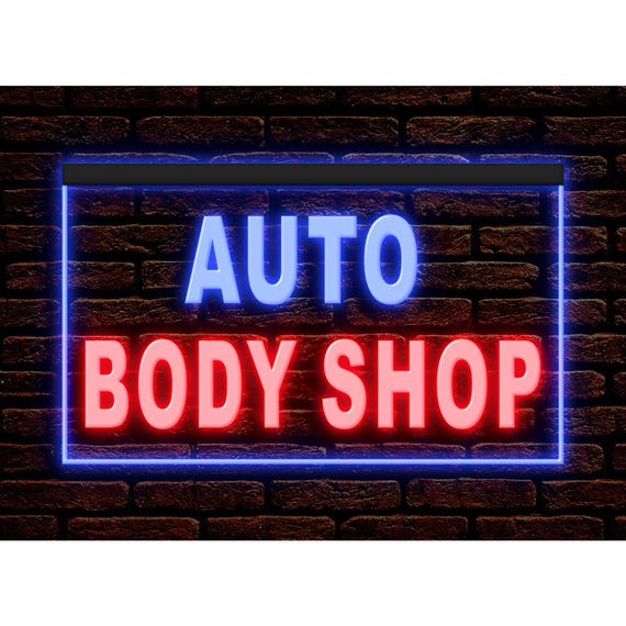 Auto Body Shop Store Repair Service Illuminated Decor Display